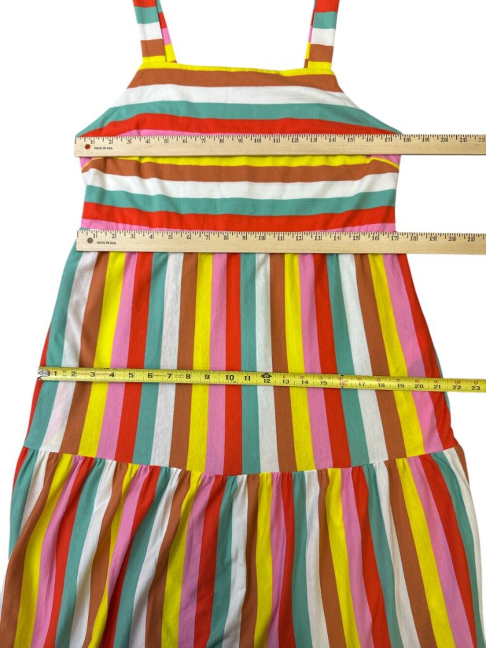 J. Crew Maxi Dress Rainbow Striped Cotton Knit Sz M NWT Sleeveless Summer Casual - Picture 12 of 13